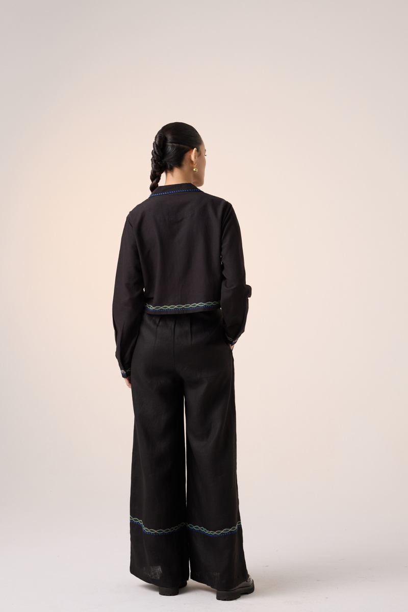 APPLIQUE PANTS -BLACK mul by CORD in multi for women Worldwide