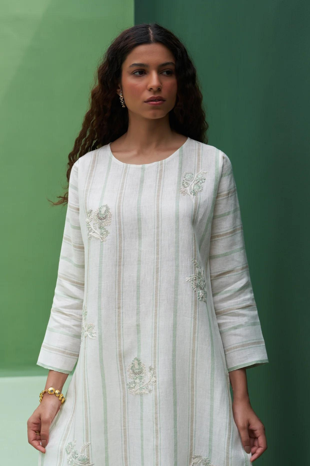 Eiko Striped Linen Kurta
- Mint