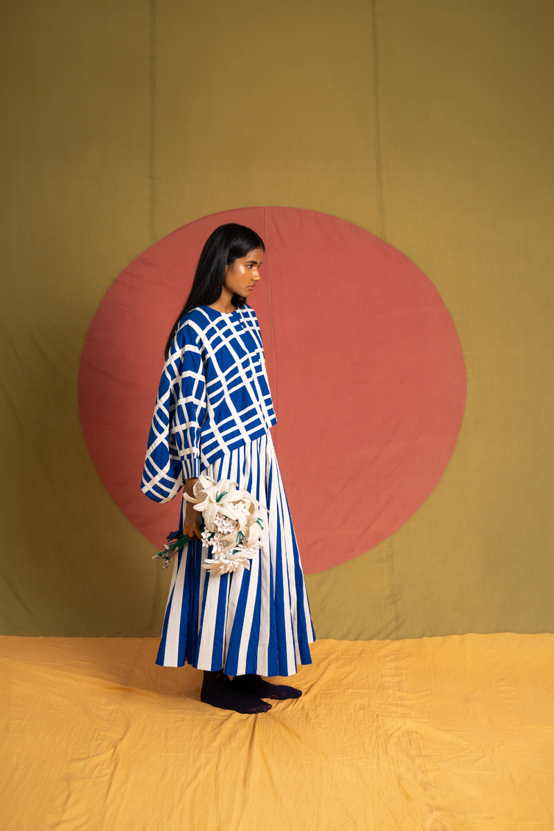 Tigress Skirt-Blue and White