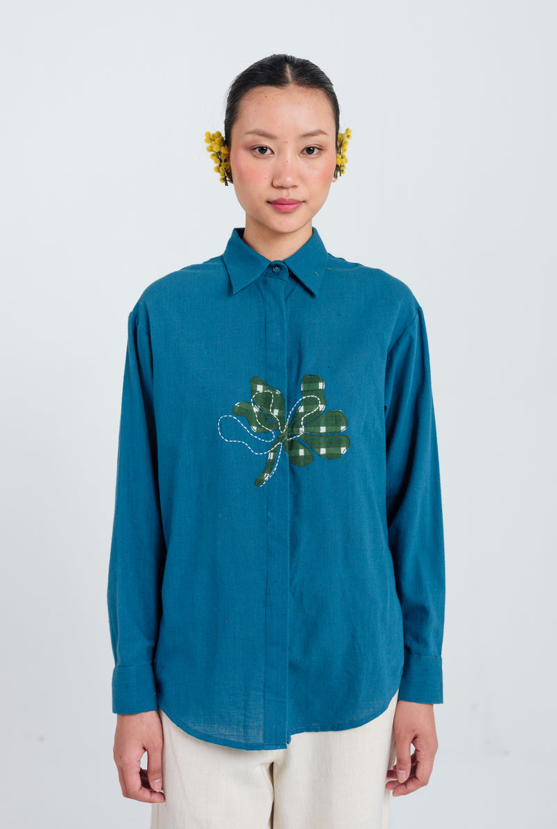 Ether Handloom Shirt kala cotton top/shirt by JodiLife in blue for women Worldwide