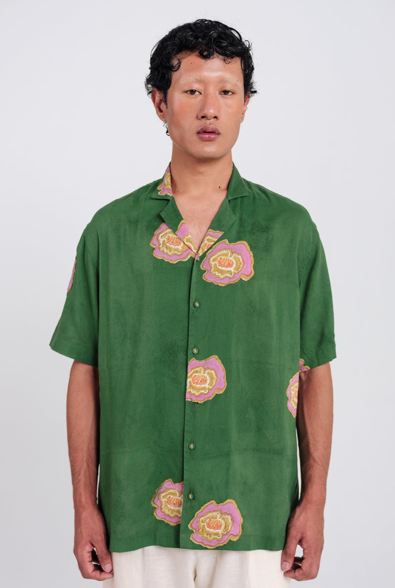 Flow Shirt muslin silk shirt by Jodi Men in green for men Worldwide