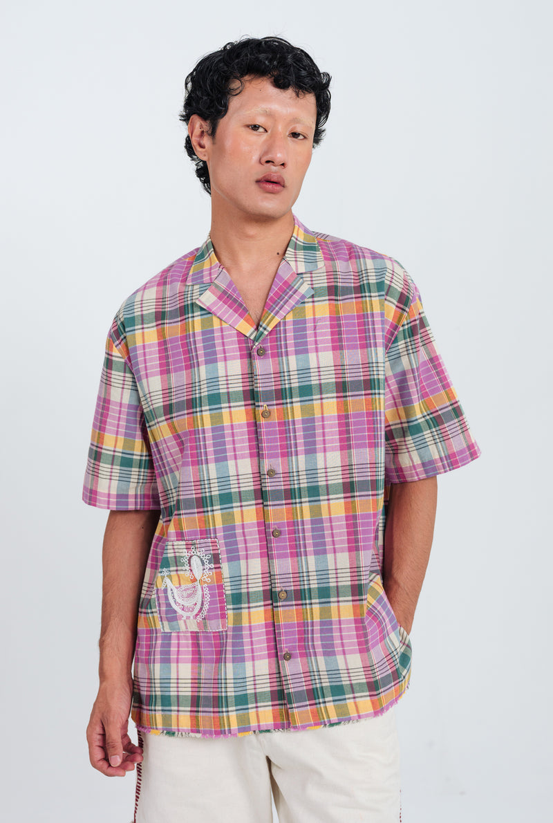 Sherbet Shirt cotton shirt by Jodi Men in pink, green, multi-colour for men Worldwide