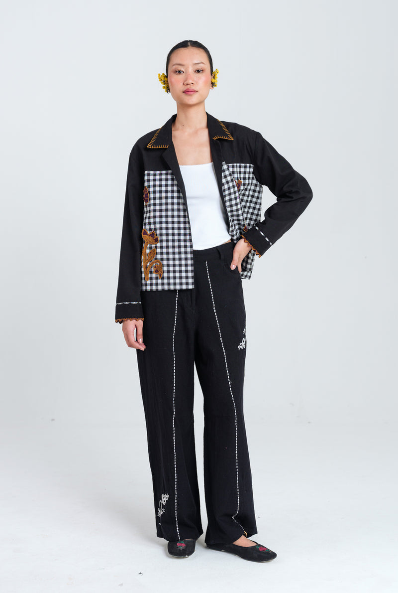 Groove Handloom Jacket handwoven cotton jacket/overlay by JodiLife in black, white for women Worldwide