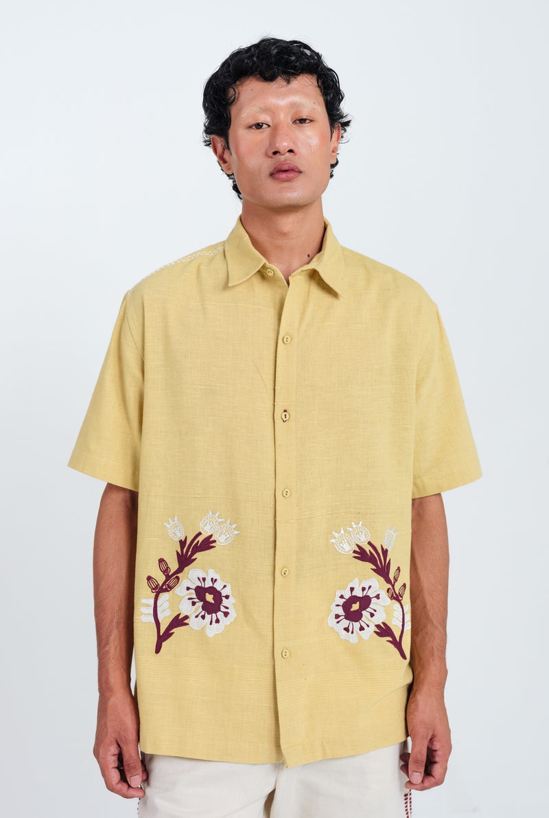 Aamras Shirt kala cotton shirt by Jodi Men in yellow for men Worldwide