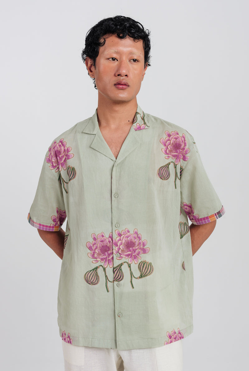 Gulkand Shirt cotton shirt by Jodi Men in green, pink for men Worldwide