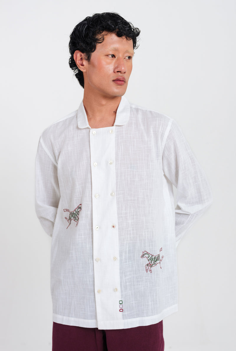 Moon Dance Shirt cotton shirt by Jodi Men in white for men Worldwide
