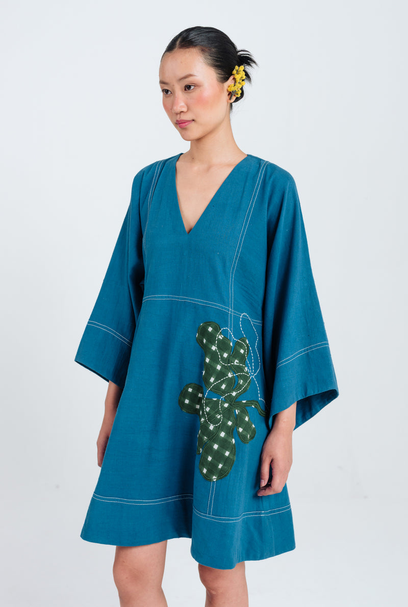 Ether Shift Dress kala cotton dress by JodiLife in blue for women Worldwide