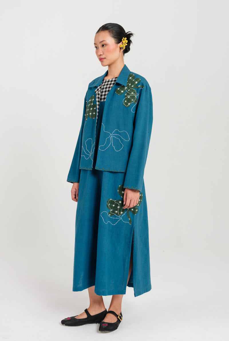 Ether Handloom Dress kala cotton dress by JodiLife in blue for women Worldwide