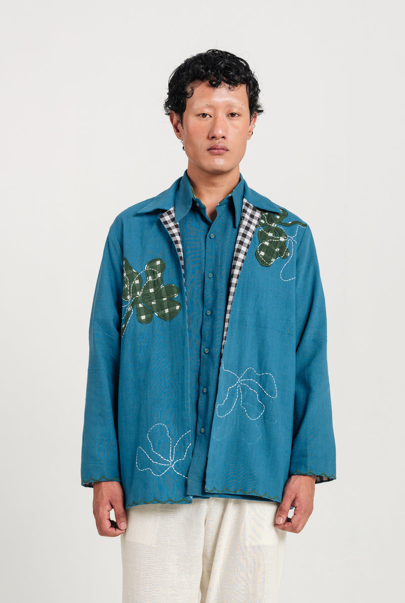 Ether Handloom Men Jacket kala cotton jacket by Jodi Men in blue for men Worldwide
