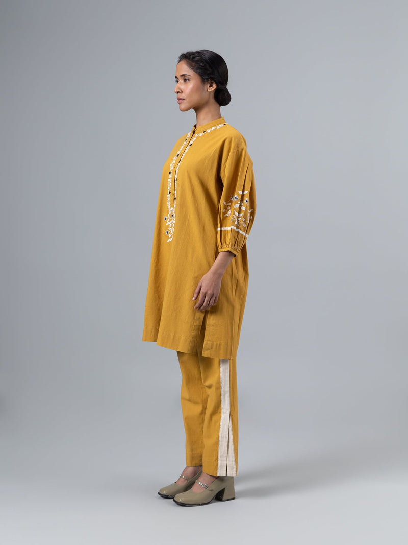 Moori Co-Ord Set-Mustard cotton by Shades of India in mustard color for women Worldwide