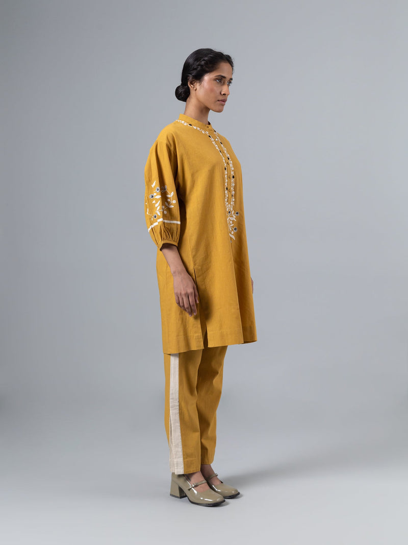 Moori Co-Ord Set-Mustard cotton by Shades of India in mustard color for women Worldwide