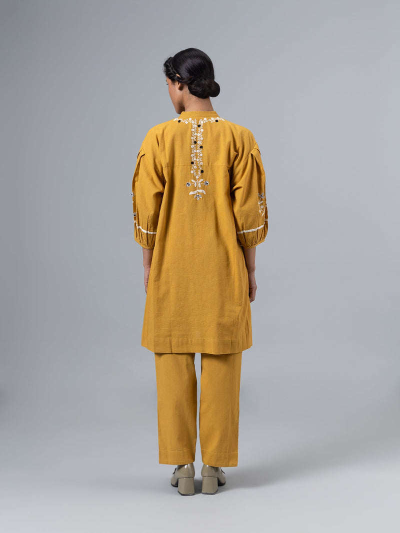 Moori Co-Ord Set-Mustard cotton by Shades of India in mustard color for women Worldwide