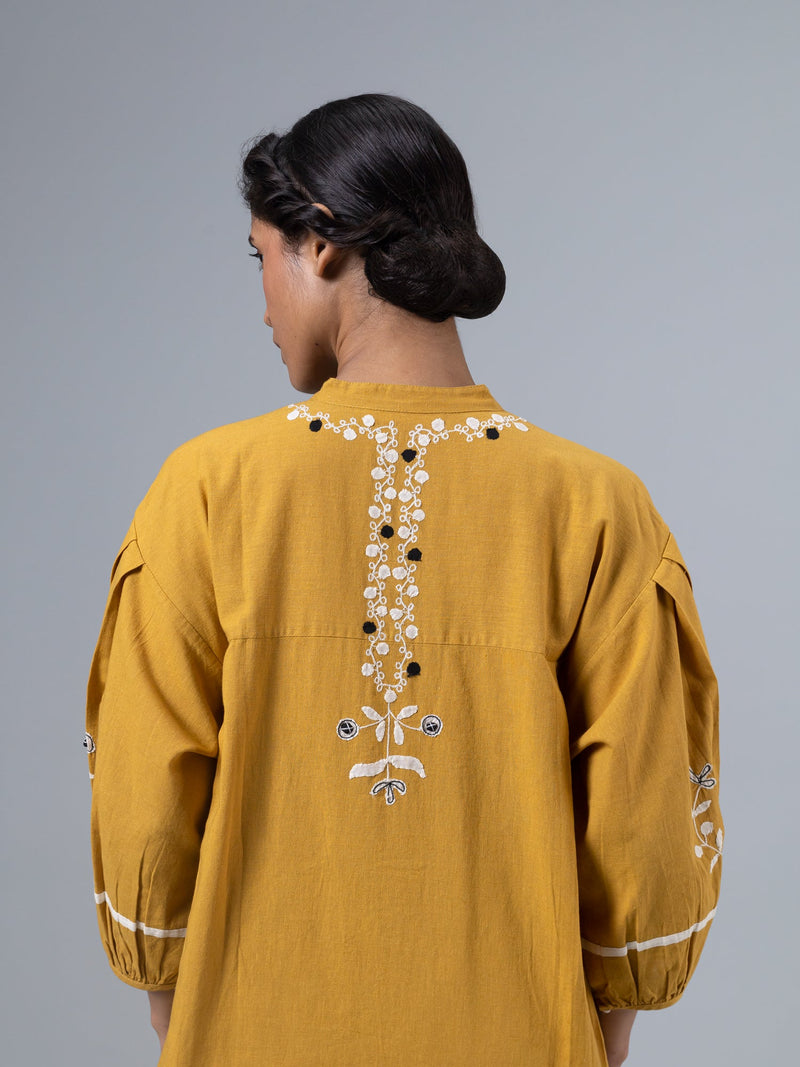 Moori Co-Ord Set-Mustard cotton by Shades of India in mustard color for women Worldwide