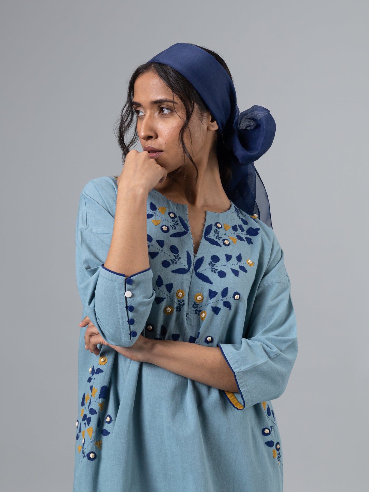 Somali Kaftan-Lt Blue