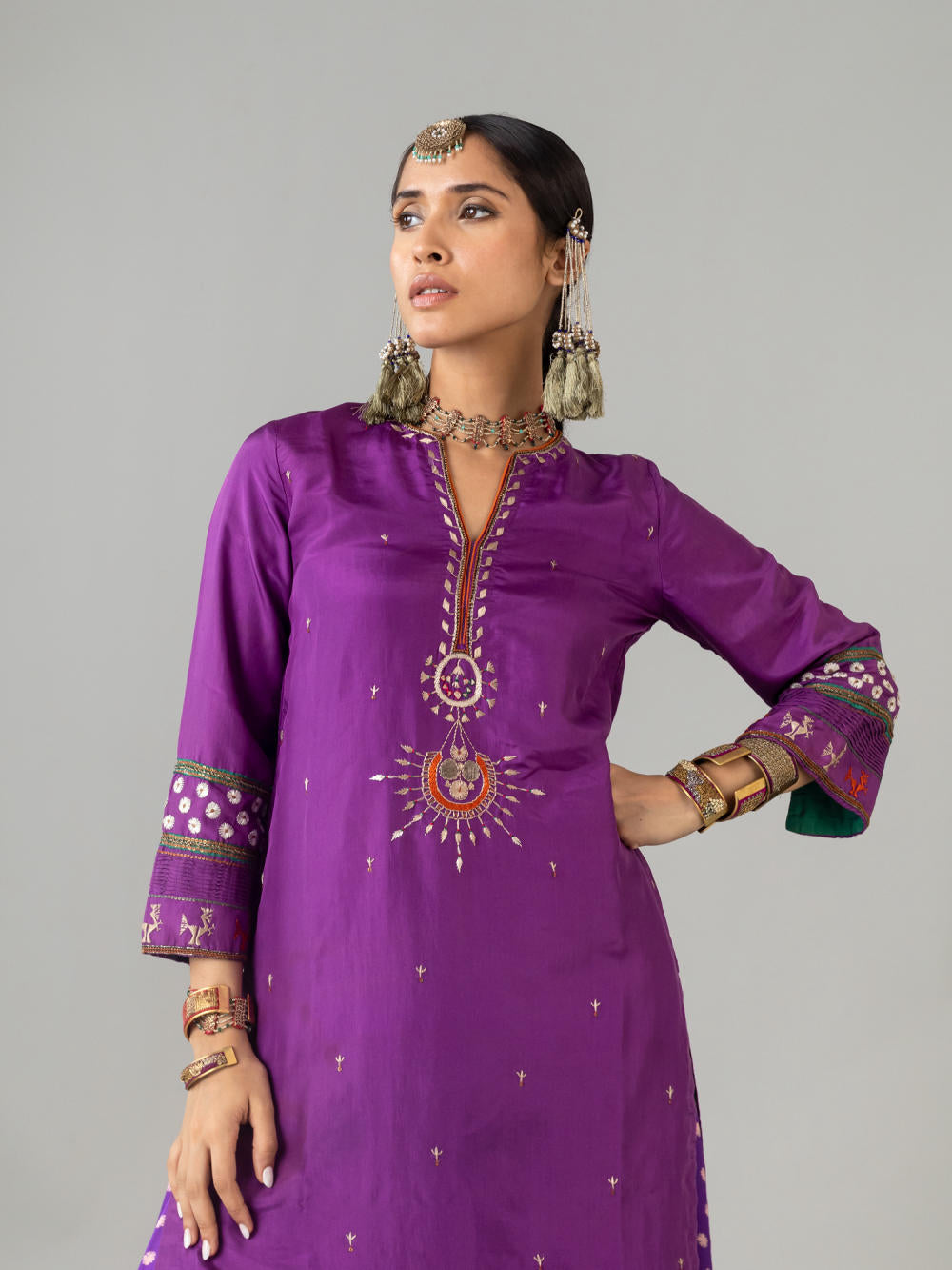 Jhelum Purple Kurta