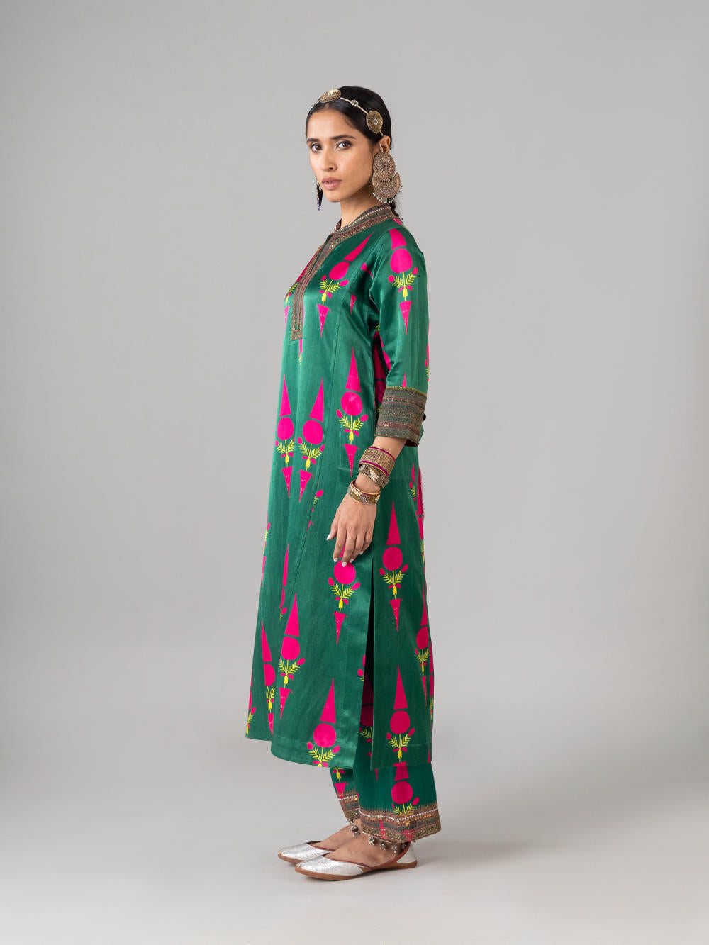 Surajmukhi Green Kurta