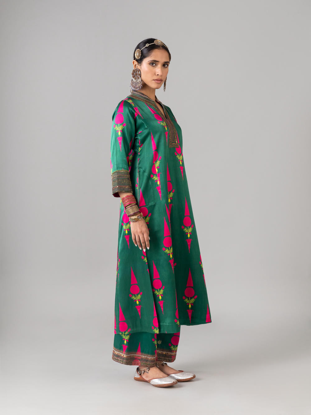 Surajmukhi Green Kurta