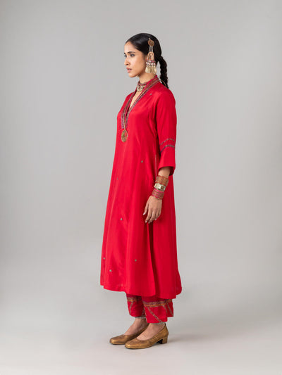 Nazar Butti Red Kurta