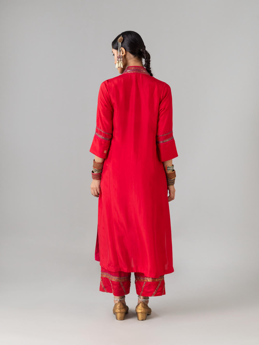 Nazar Butti Red Kurta