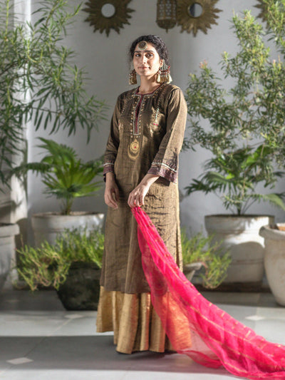 Jullundur antique gold Kurta