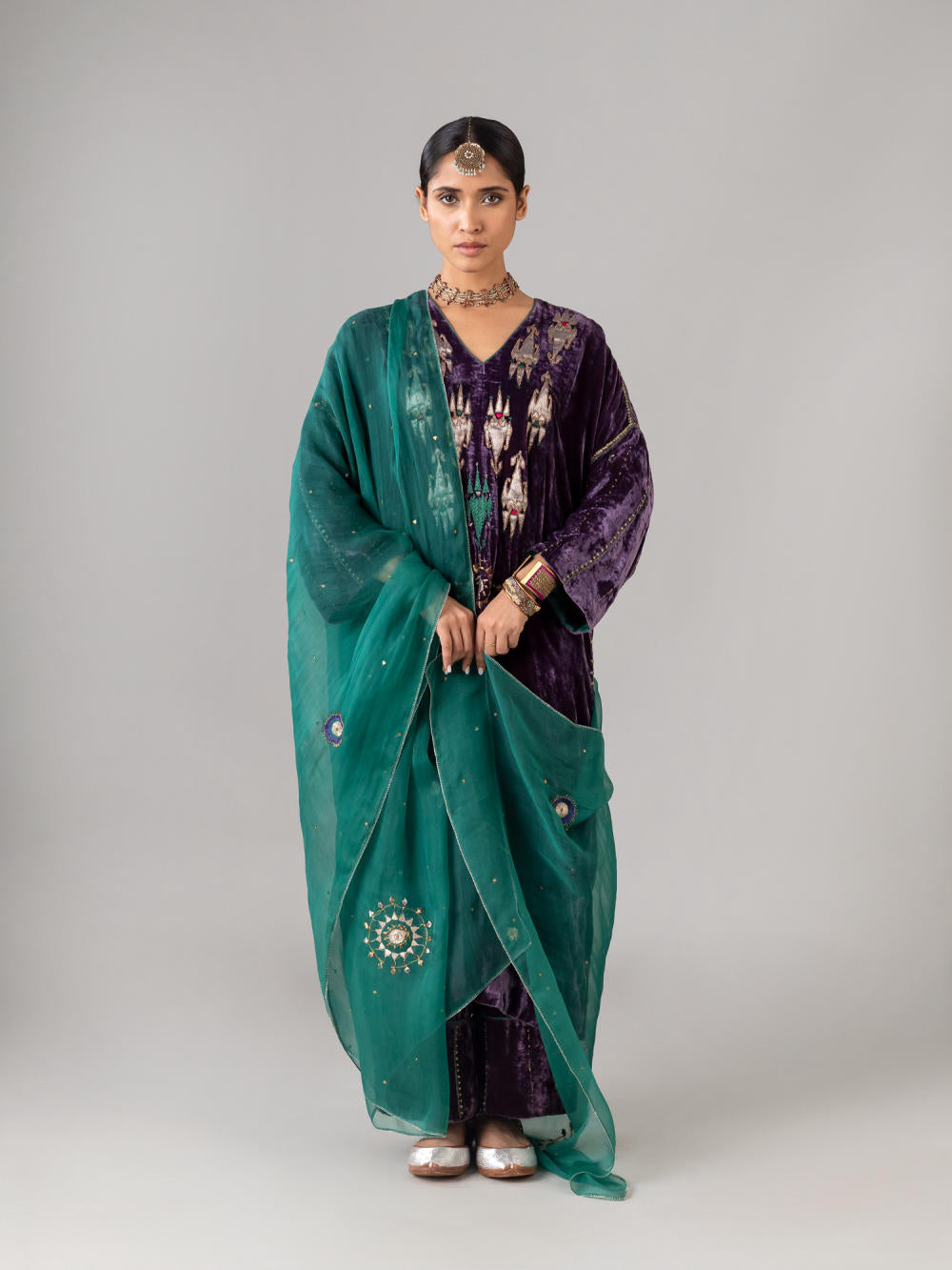 Phul Green Dupatta