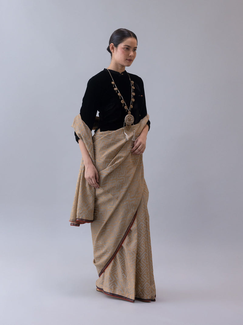 Namjar Saree-Grey silk by Shades of India in grey color for women Worldwide