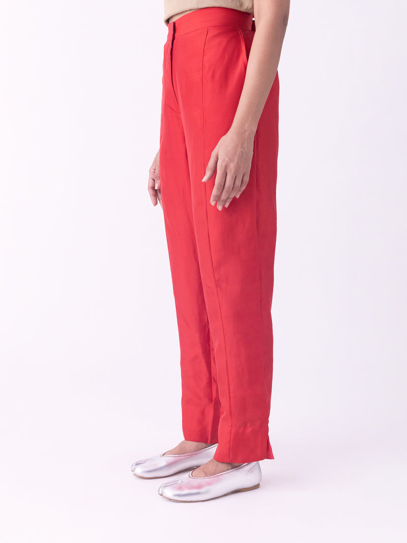 Dhar-Pant silk pyjama/salwar by Shades of India in red for women Worldwide