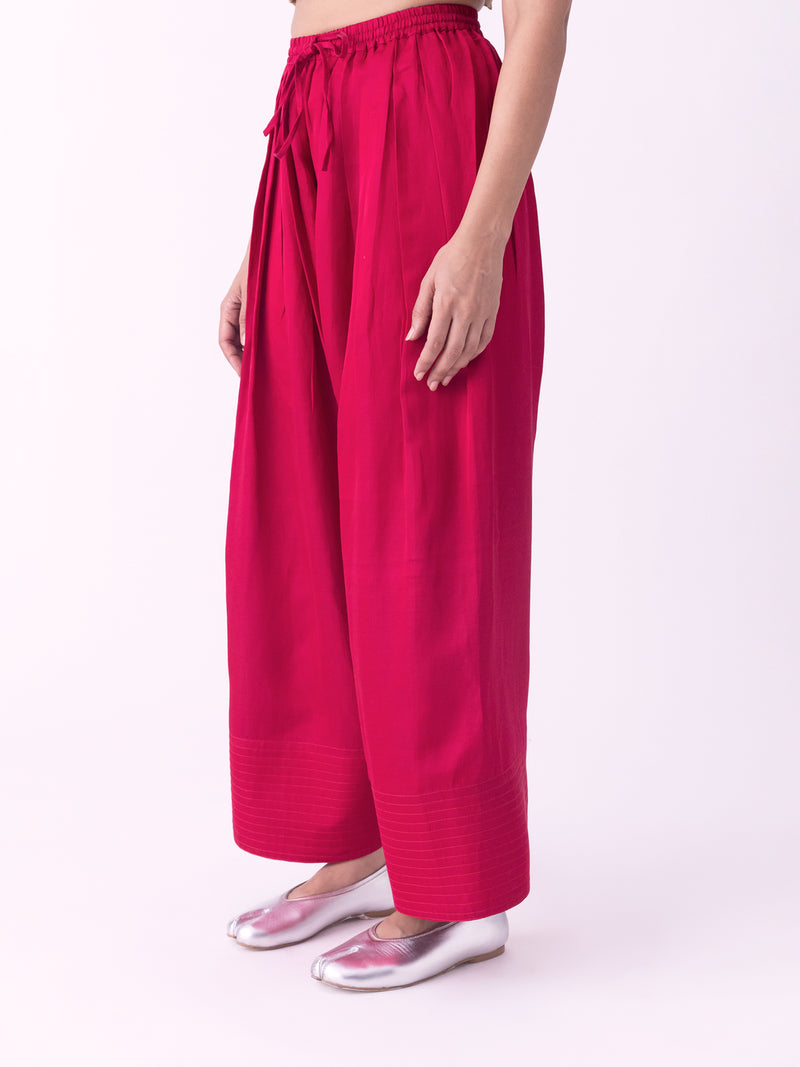 Vanya-Salwar linen blend pyjama/salwar by Shades of India in pink for women Worldwide