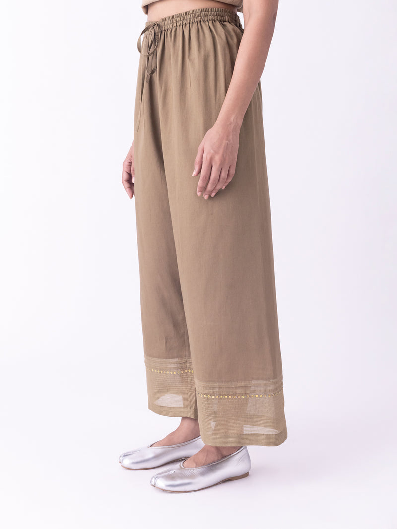 Zoya-Pyjama cotton satin pyjama/salwar by Shades of India in grey for women Worldwide