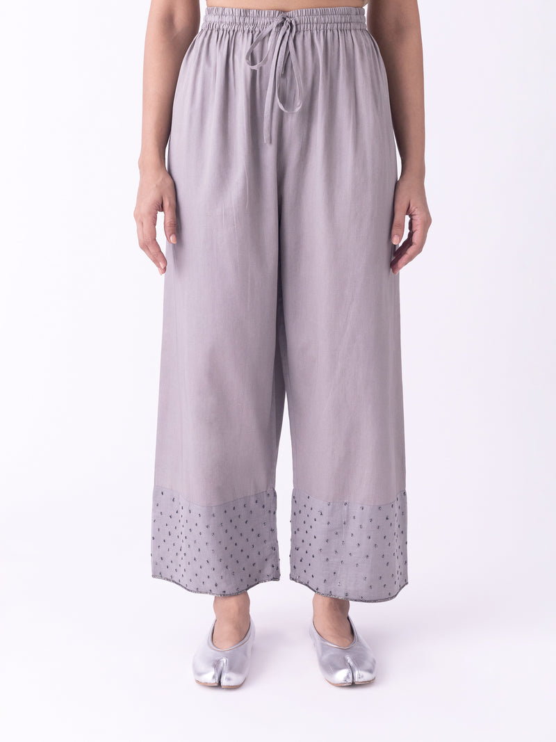 Vritika-Pyjama cotton satin pyjama/salwar by Shades of India in grey for women Worldwide