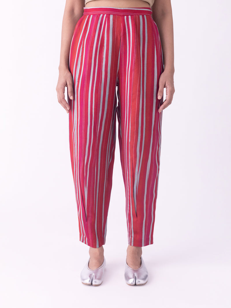 Beej-Pant silk blend pyjama/salwar by Shades of India in red for women Worldwide