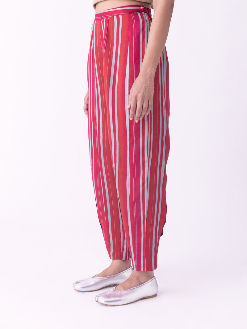 Beej-Pant silk blend pyjama/salwar by Shades of India in red for women Worldwide