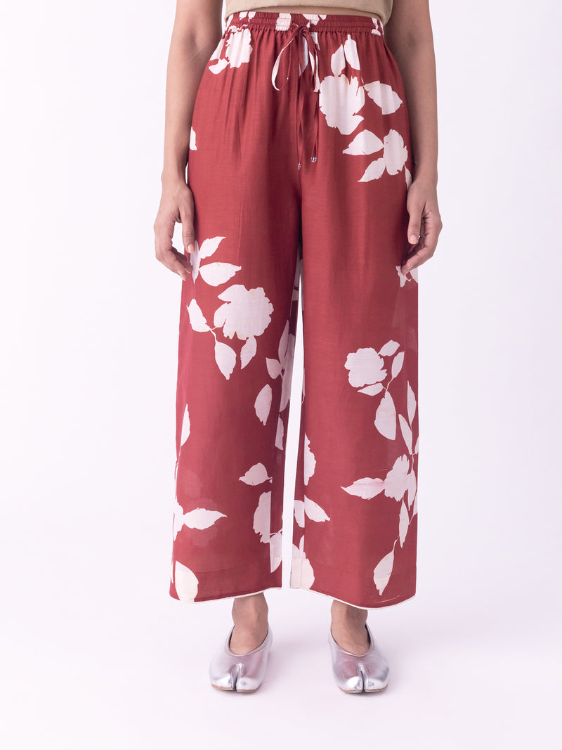 Aavar-Pyjama silk cotton pyjama/salwar by Shades of India in red for women Worldwide