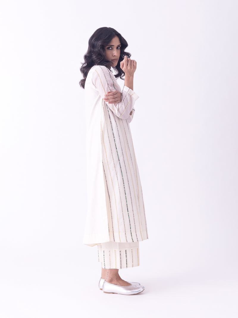 Gulra-Kurta chanderi kurta/kurta set by Shades of India in beige for women Worldwide