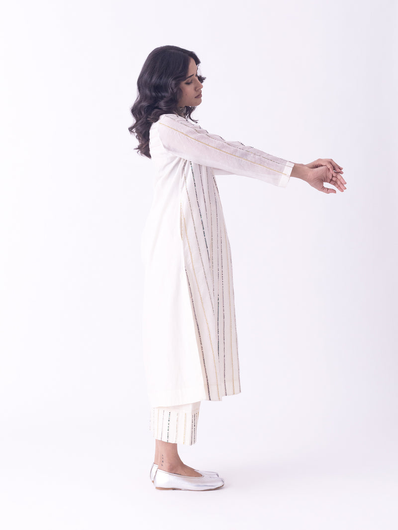 Gulra-Kurta chanderi kurta/kurta set by Shades of India in beige for women Worldwide
