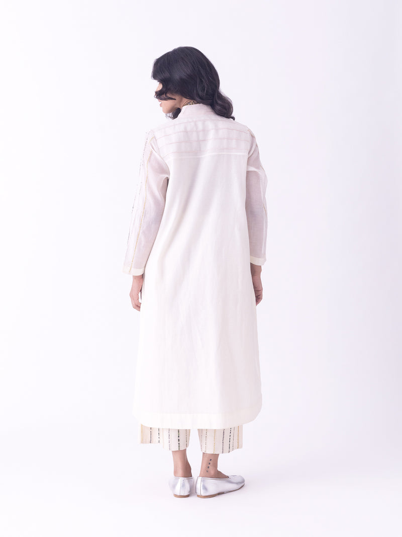 Gulra-Kurta chanderi kurta/kurta set by Shades of India in beige for women Worldwide