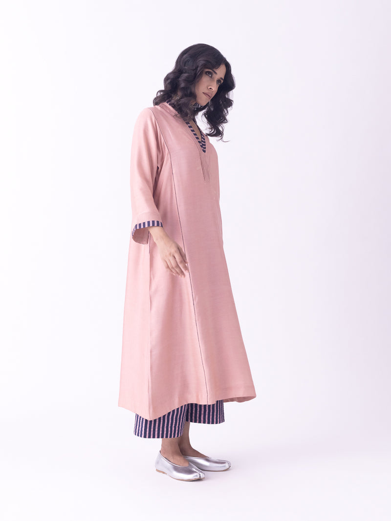 Navya-Kurta linen blend kurta/kurta set by Shades of India in beige for women Worldwide