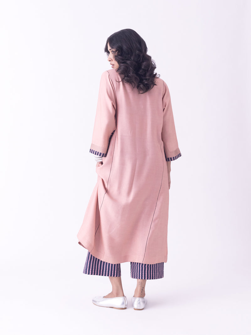 Navya-Kurta linen blend kurta/kurta set by Shades of India in beige for women Worldwide