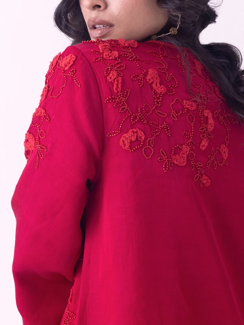 Eira-Kurti linen blend kurta/kurta set by Shades of India in pink for women Worldwide