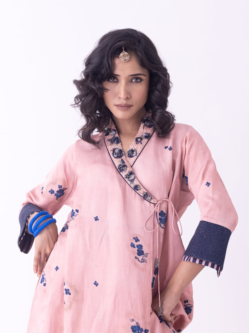 Surabhi-Kurta linen blend kurta/kurta set by Shades of India in beige for women Worldwide