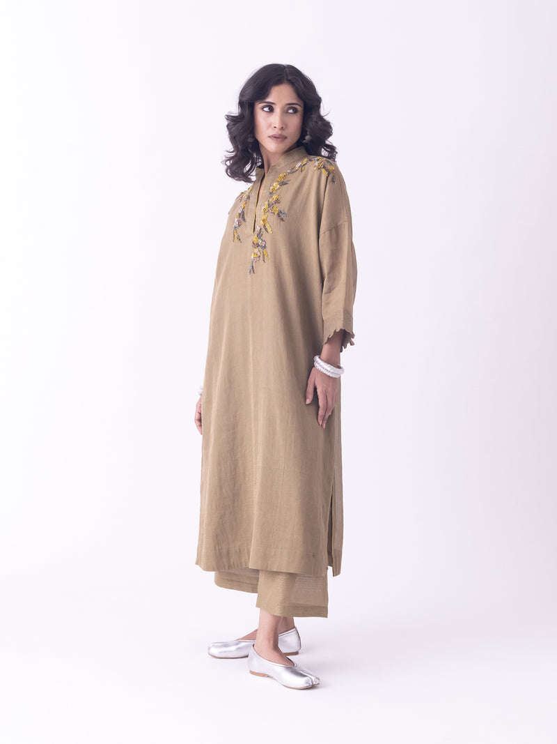 Kor-Kaftan tissue indo-western by Shades of India in grey for women Worldwide
