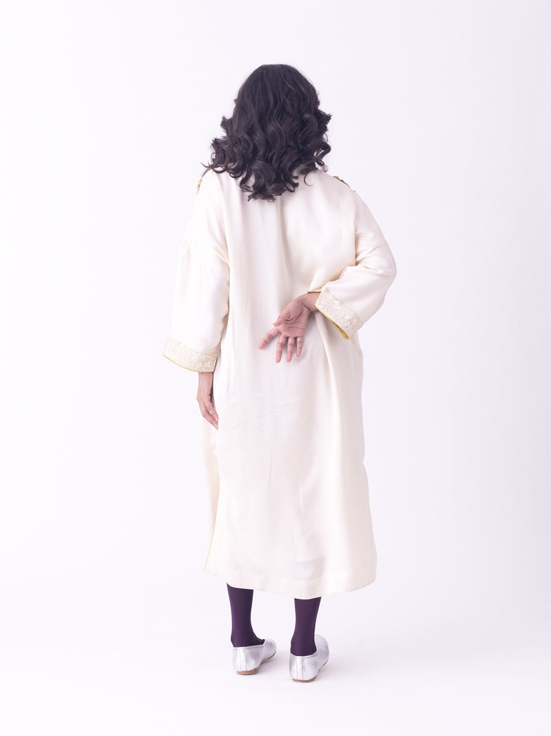 Sahar-Kaftan linen blend indo-western by Shades of India in brown for women Worldwide