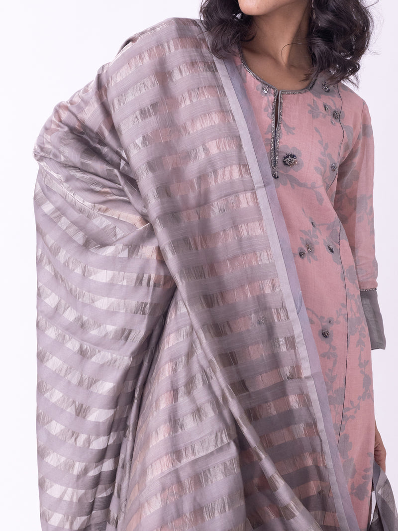 Zariya-Dupatta tissue dupatta by Shades of India in grey for women Worldwide