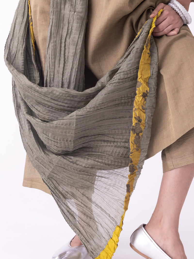 Rakta-Dupatta silk cotton dupatta by Shades of India in olive for women Worldwide