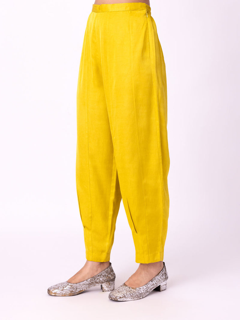 Yana Tulip Pant linen blend pyjama/salwar by Shades of India in yellow for women Worldwide