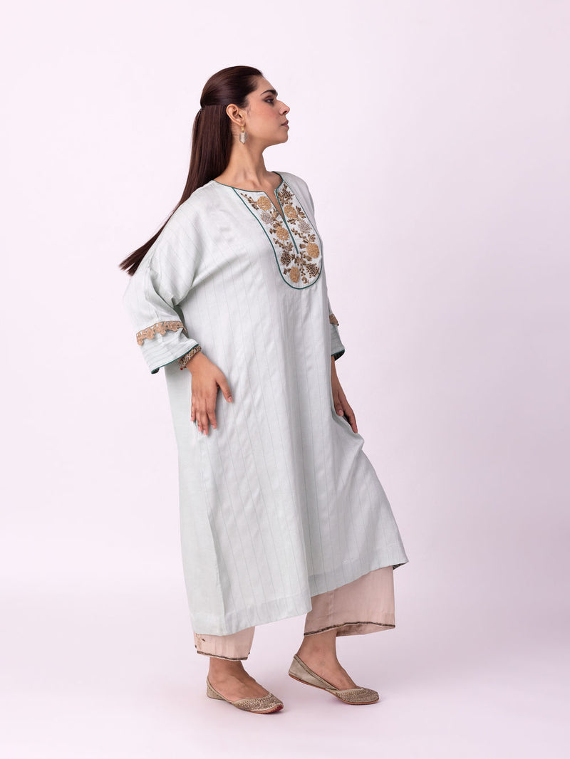 Vakila Kaftan linen blend indo-western by Shades of India in blue for women Worldwide