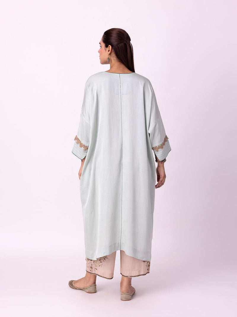 Vakila Kaftan linen blend indo-western by Shades of India in blue for women Worldwide