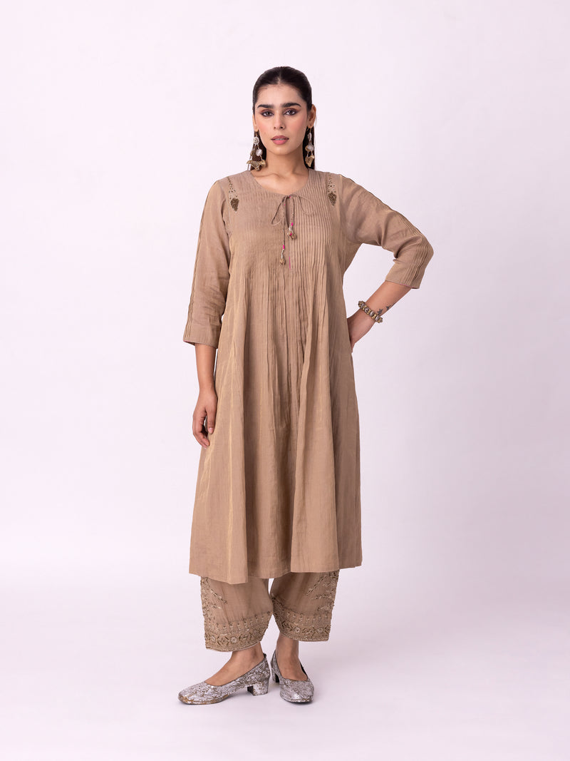 Imana Kurta tissue kurta/kurta set by Shades of India in stone for women Worldwide