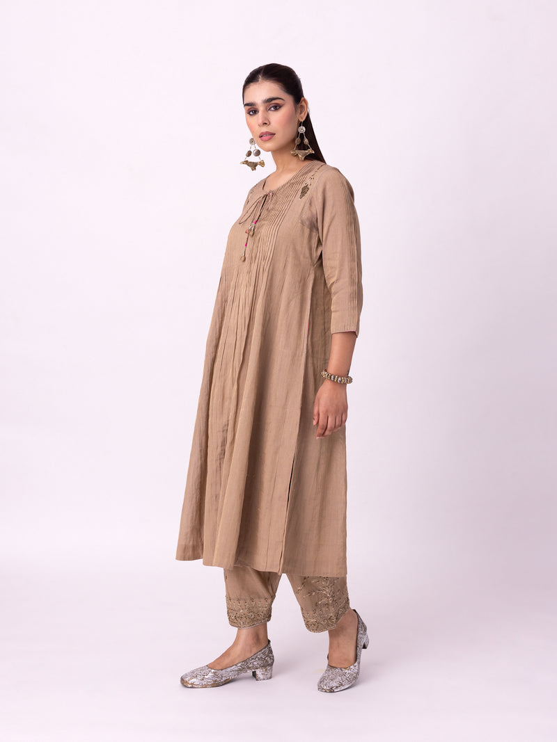 Imana Kurta tissue kurta/kurta set by Shades of India in stone for women Worldwide