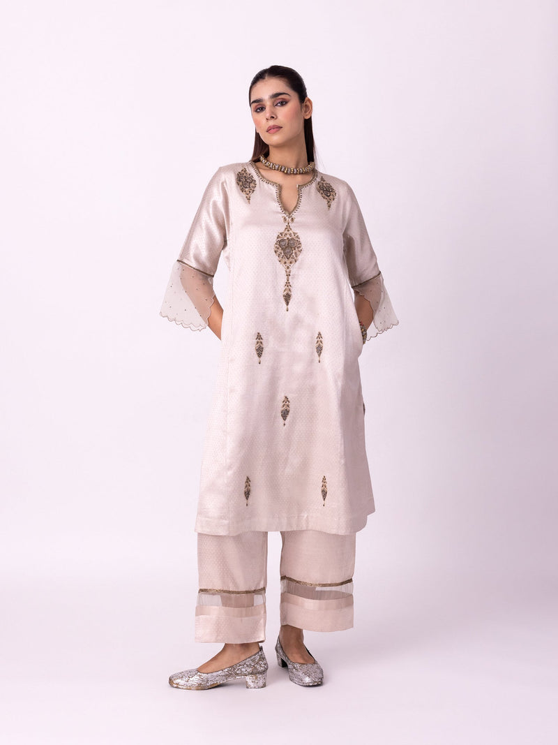 Khaab Kurta mushroo kurta/kurta set by Shades of India in beige for women Worldwide